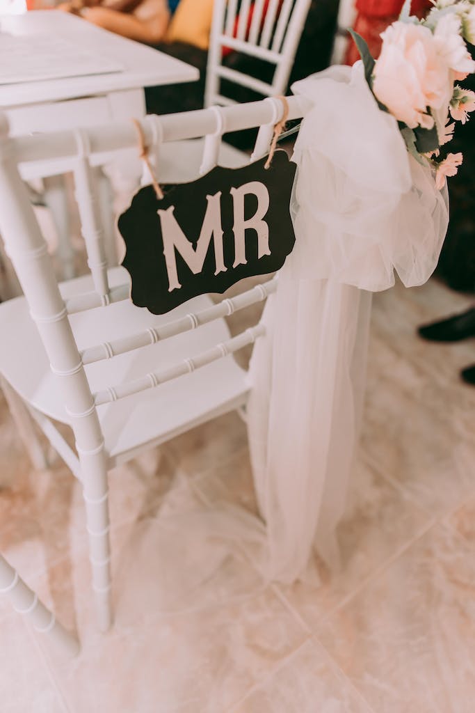 Chair form Groom at Wedding